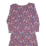FAT FACE Womens Purple Floral Day Polyester Dress UK 12 Twist Front 3/4 Sleeve