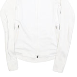 NIKE Womens White Jacket XS Polyester Blend Plain Zip Performance Activewear