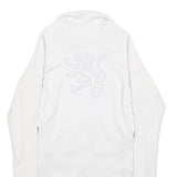 NIKE Womens White Jacket XS Polyester Blend Plain Zip Performance Activewear