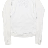 NIKE Womens White Jacket XS Polyester Blend Plain Zip Performance Activewear