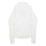 NIKE Womens White Jacket XS Polyester Blend Plain Zip Performance Activewear