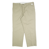 DICKIES Mens Regular Cotton Blend Beige Workwear Trousers W40 L31 Durable Zip