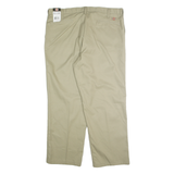 DICKIES Mens Regular Cotton Blend Beige Workwear Trousers W40 L31 Durable Zip