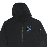 NIKE Mens Black F Logo Zip Up Hoodie L Athletic Casual Sweatshirt