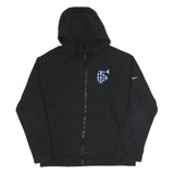 NIKE Mens Black F Logo Zip Up Hoodie L Athletic Casual Sweatshirt