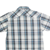 LEVI'S Mens Blue & Grey Check Shirt M Casual Cotton Blend Short Sleeve
