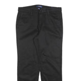 NAUTICA Womens Cotton Blend Black Regular Fit Straight Trousers W32 L28 Classic