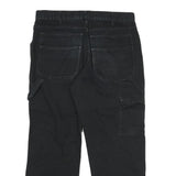 DICKIES Mens Black Relaxed Straight Denim Jeans W32 L28 Workwear Zip Fly