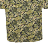 NOROSHIRTS Mens Green Abstract Pattern Shirt M Cotton Blend Casual Summer