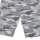 SKATE NATION Mens Shorts Grey Camouflage Casual M W32 Drawstring Cotton Blend