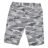 SKATE NATION Mens Shorts Grey Camouflage Casual M W32 Drawstring Cotton Blend