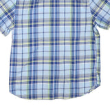NAUTICA Mens Blue Check Shirt L Cotton Blend Casual Summer Button Down