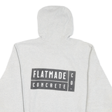 CARHARTT Mens Grey Hoodie L Flat Made Concrete Logo Cotton Blend