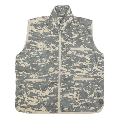 FOX OUTDOOR Mens Grey Beige Camouflage Outdoor Jacket XL Cotton Blend Zip Vest
