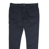 DICKIES Mens Polyester Blend Navy Slim Straight Trousers W38 L32 Workwear