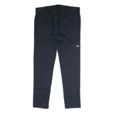 DICKIES Mens Polyester Blend Navy Slim Straight Trousers W38 L32 Workwear