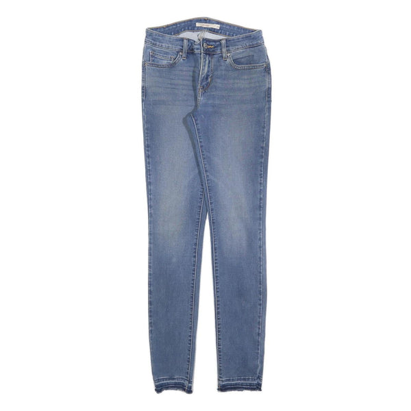 LEVI'S 711 Womens Jeans Blue Slim Skinny Denim Medium W25 L32 Stretch Zip