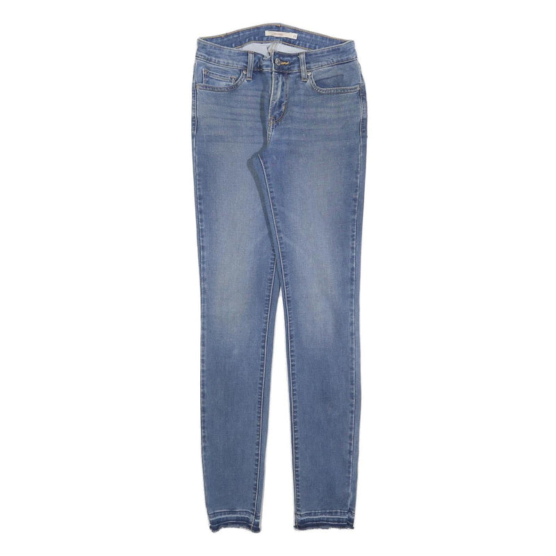 LEVI'S 711 Womens Jeans Blue Slim Skinny Denim Medium W25 L32 Stretch Zip