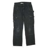 CARHARTT Womens Cotton Blend Black Regular Cargo Trousers W32 L30 Durable