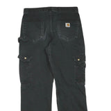 CARHARTT Womens Cotton Blend Black Regular Cargo Trousers W32 L30 Durable