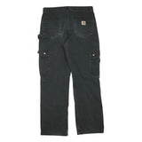 CARHARTT Womens Cotton Blend Black Regular Cargo Trousers W32 L30 Durable
