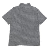 TED BAKER Mens Black & White Geometric Short Sleeve Polo Shirt L Cotton Blend