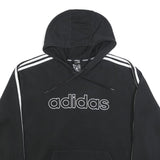 ADIDAS Mens Black Hoodie XL Logo Sweatshirt Cotton Blend Casual Sportswear