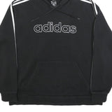 ADIDAS Mens Black Hoodie XL Logo Sweatshirt Cotton Blend Casual Sportswear