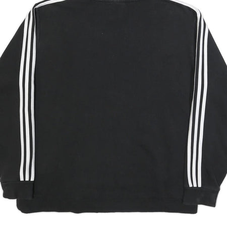 ADIDAS Mens Black Hoodie XL Logo Sweatshirt Cotton Blend Casual Sportswear