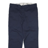 DICKIES Mens Cotton Blend Navy Blue Regular Fit Straight Leg Trousers W40 L32