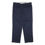 DICKIES Mens Cotton Blend Navy Blue Regular Fit Straight Leg Trousers W40 L32