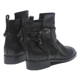 BALENCIAGA Womens Ankle Boots Black Leather UK 4 Stylish Chic Comfortable