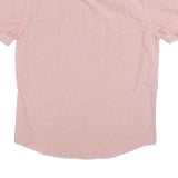 CHAPS Mens Red & White Check Shirt M Button-Down Collar Short Sleeve Cotton