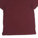 CALVIN KLEIN Mens Maroon Short Sleeve Plain Polo Shirt L Classic Cotton Casual