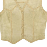 C&A Womens Beige Button Polyester Waistcoat M Suede Effect Casual Stylish