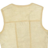 C&A Womens Beige Button Polyester Waistcoat M Suede Effect Casual Stylish
