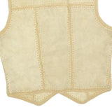 C&A Womens Beige Button Polyester Waistcoat M Suede Effect Casual Stylish