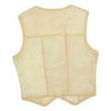 C&A Womens Beige Button Polyester Waistcoat M Suede Effect Casual Stylish