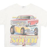 GILDAN Mens White Street Rod Nationals South Graphic T-Shirt S Short Sleeve Crew