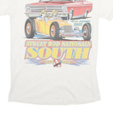 GILDAN Mens White Street Rod Nationals South Graphic T-Shirt S Short Sleeve Crew