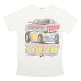 GILDAN Mens White Street Rod Nationals South Graphic T-Shirt S Short Sleeve Crew