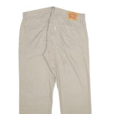 LEVI'S Mens Cotton Beige Loose Straight Trousers W36 L30 Casual Zip Closure