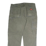 DICKIES Mens Jeans Olive Green Regular Straight Denim Fair W40 L34 Workwear Zip