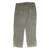 DICKIES Mens Jeans Olive Green Regular Straight Denim Fair W40 L34 Workwear Zip