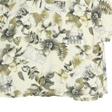 ISLAND TRADERS Womens Cream Floral Print Shirt Short Sleeve Collared XL Hawaiian