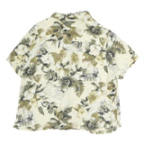 ISLAND TRADERS Womens Cream Floral Print Shirt Short Sleeve Collared XL Hawaiian