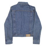 DKNY Womens Blue Denim Cotton Blend Button Jacket L Jeans Patchwork Casual