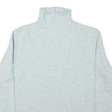 Womens Grey Cotton Blend Sweatshirt High Neck S Embroidered Design Pullover