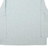 Womens Grey Cotton Blend Sweatshirt High Neck S Embroidered Design Pullover