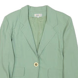 DONNA PIU Womens Green Wool Button Jacket M Wool Classic Tailored Lapel Plain